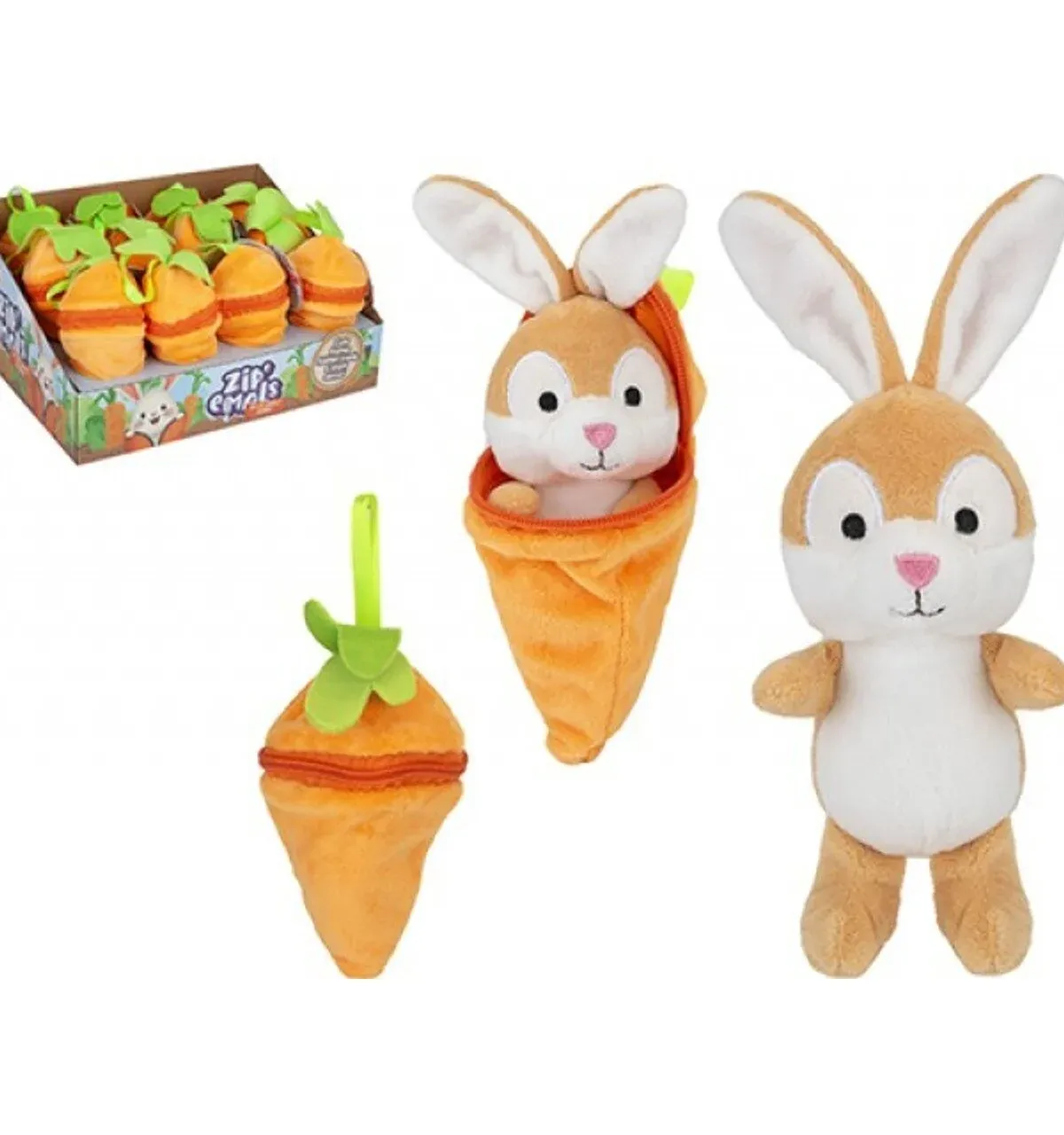 Minkštas triušis morkos viduje 14 cm