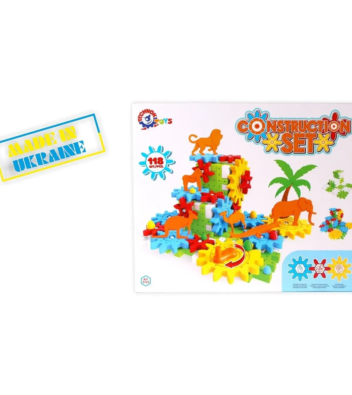 Technok konstruktorius su krumpliaračiais Gyvūnai 118 detalių