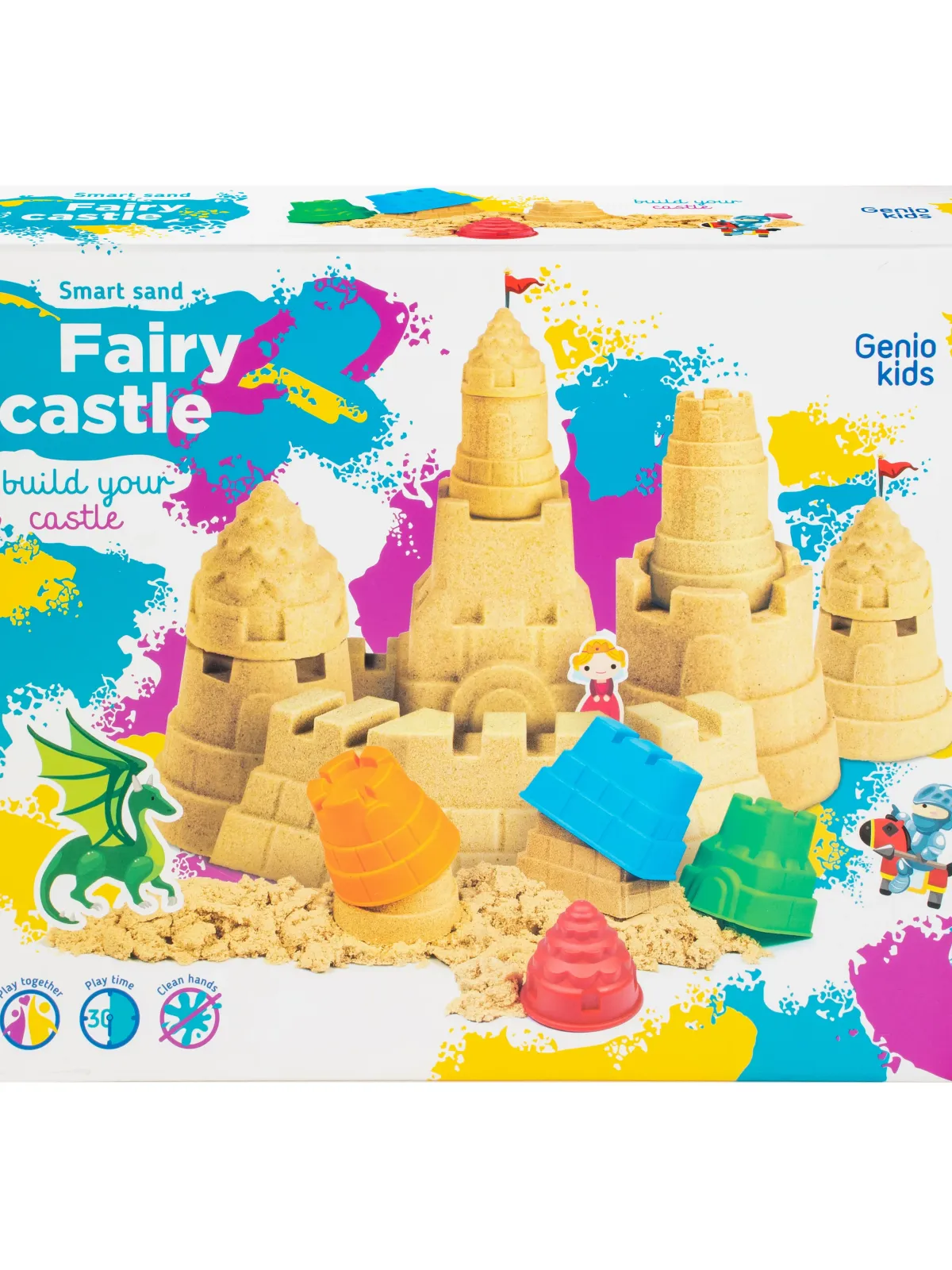 Genio kids rinkinys išmanusis smėlis Pasakų pilis su formelėmis, 1kg