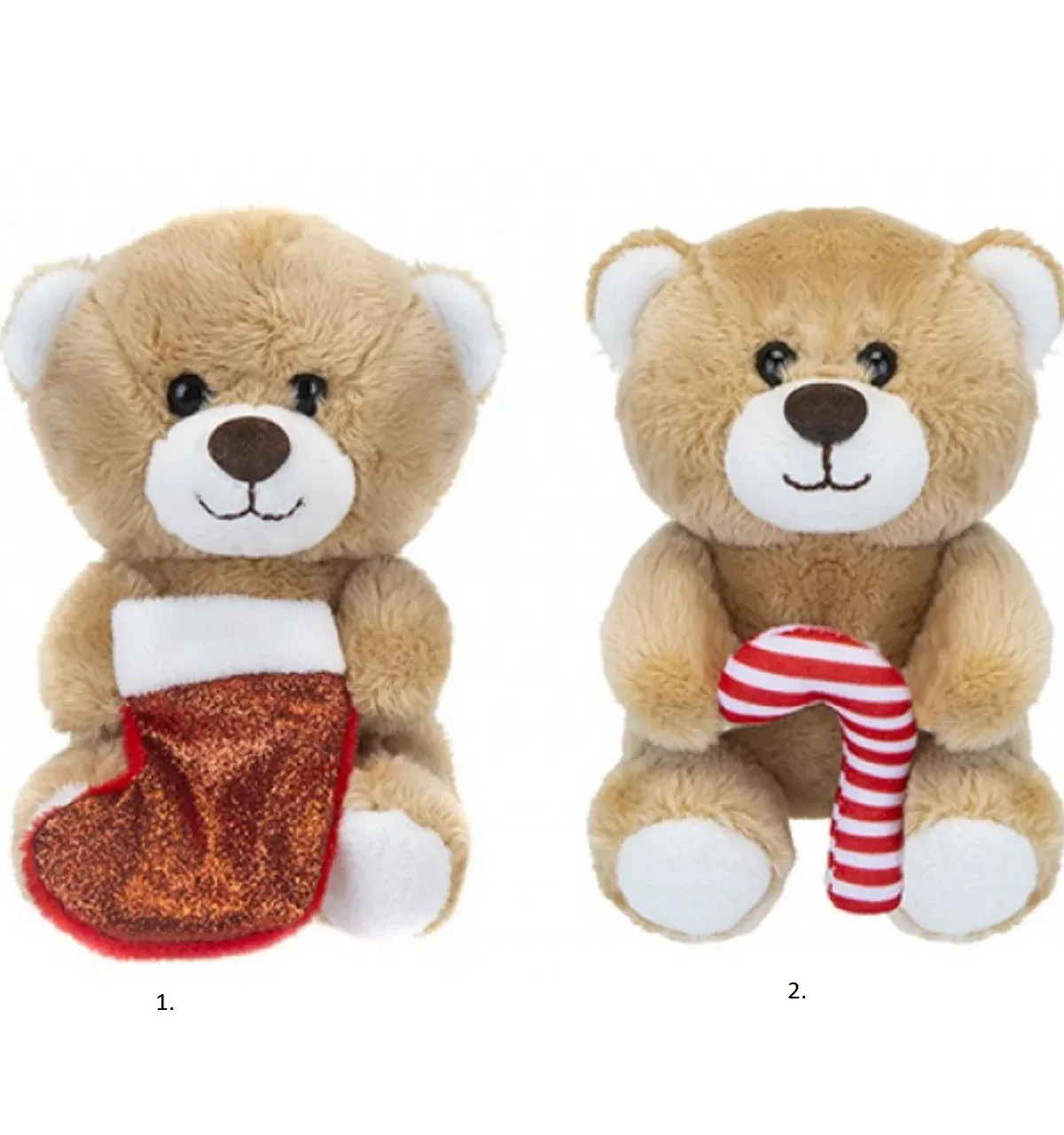 Kalėdinis pliušinis žaislas meškutis 12 cm