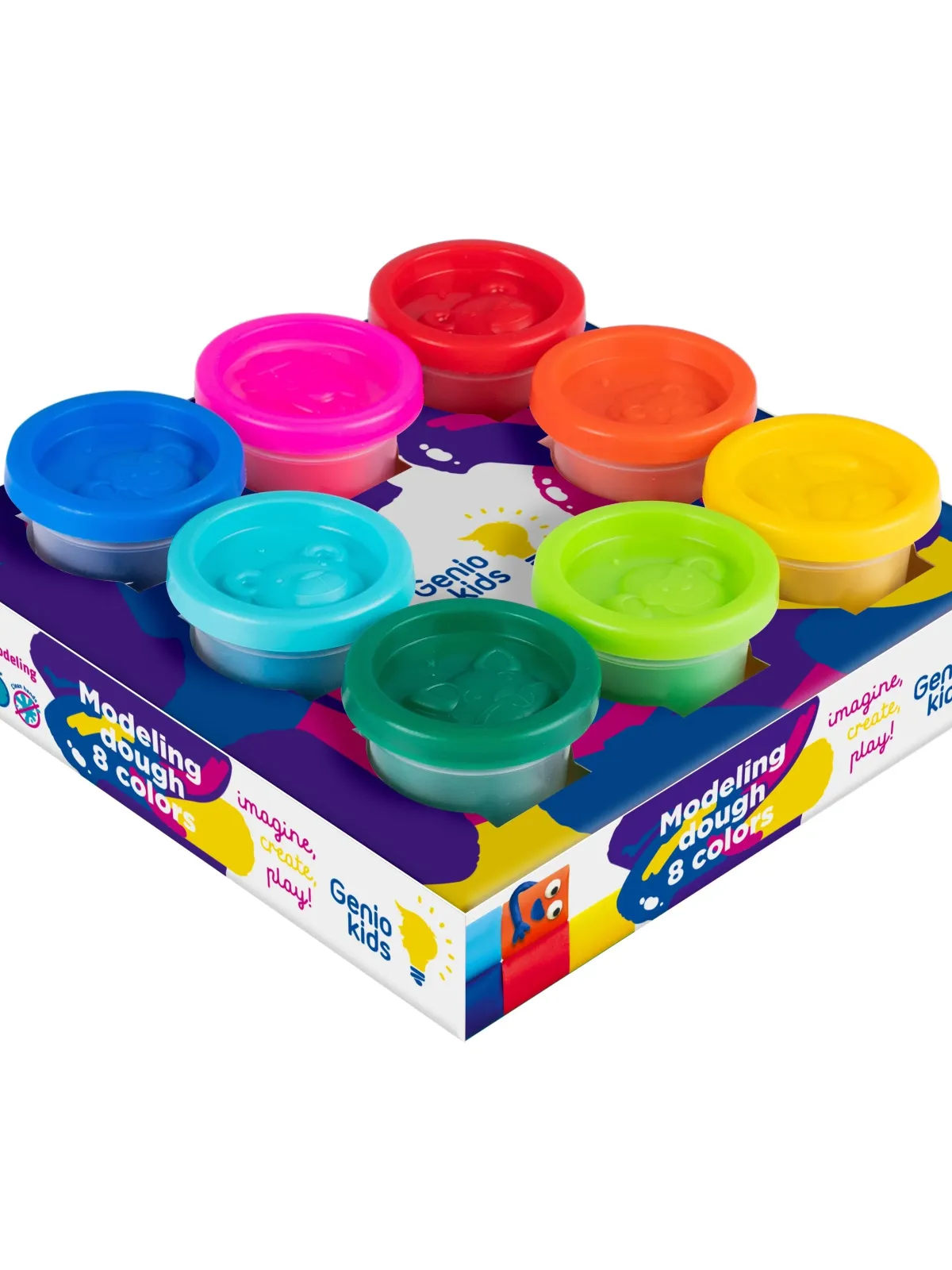 GENIO KIDS Natūralus plastilinas - modelinas, 8 spalvos