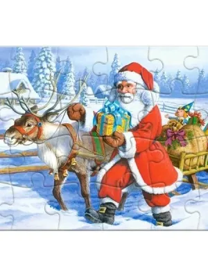 Castorland atvirukas - dėlionė 24 detalės Santa and Reindeer