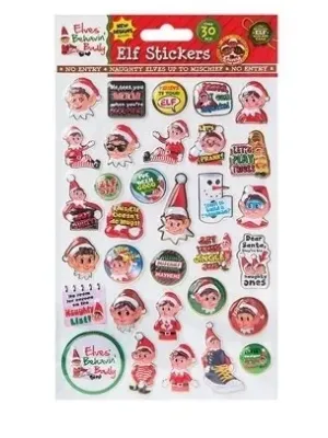 Kalėdiniai elfų lipdukai 30 vnt.