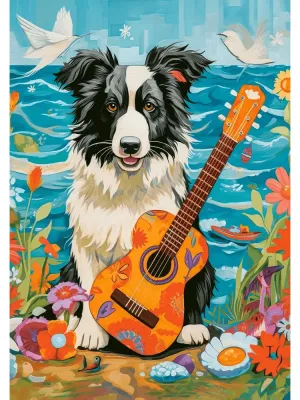 Castorland dėlionė Collie, Guitar and the Sea 500 det