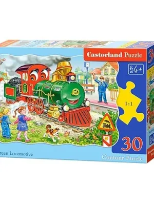 Castorland dėlionė Green Locomotive 30 det.