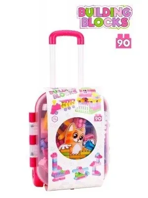 Technok konstruktorius lagamine 90 detalių rožinis