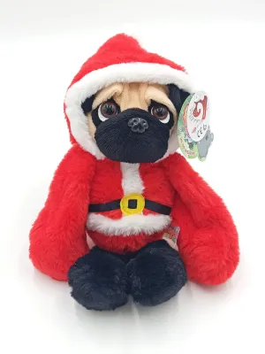 Minkšti žaislai šuo mopsas Kalėdos 30cm