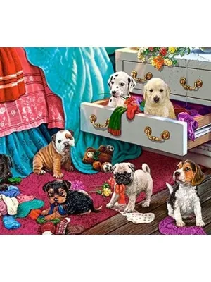 Castorland dėlionė Puppies In The Bedroom 300 det.