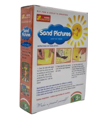 Ranok piešimas smėliu 2 paveiksliukai Džipas ir tigriukas