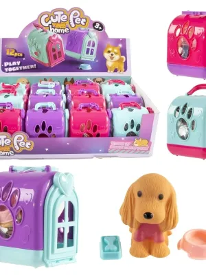 Cute Pet žaislas gyūnėlis su nameliu ir priedais 9 cm