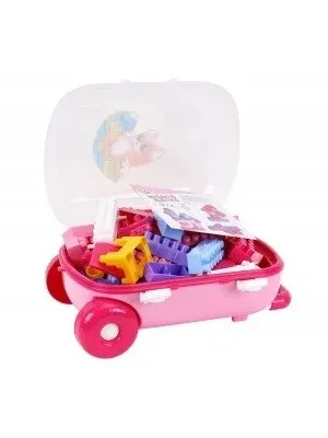 Technok konstruktorius lagamine 90 detalių rožinis