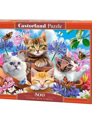 Castorland dėlionė Kittens with Flowers 500 det