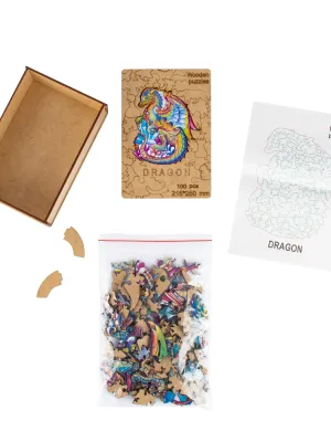 Medinė dėlionė Drakonas 100 detalių