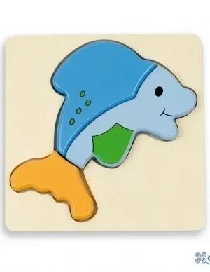 Dėlionė medinė Delfinas, 14 cm