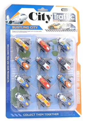 City Traffic lėktuvėlių rinkinys 12 vnt