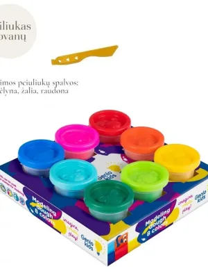 GENIO KIDS Natūralus plastilinas - modelinas, 8 spalvos