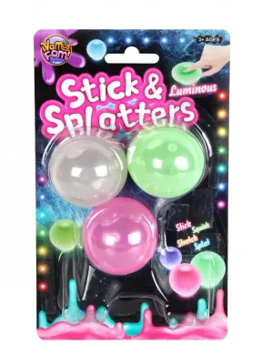 Lipnūs kamuoliukai Globbes antistresai šviečiantys tamsoje