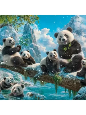 Castorland dėlionė Panda's Winter Fun 2000 det