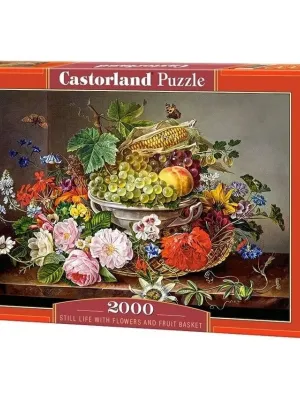 Castorland dėlionė Still Life with Flowers and Fruit Basket 2000 det