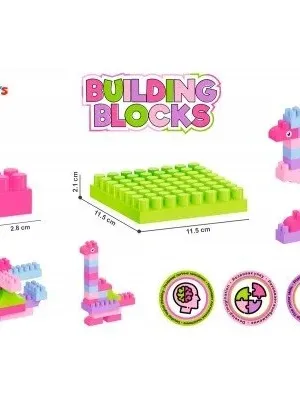 Technok konstruktorius lagamine 90 detalių rožinis