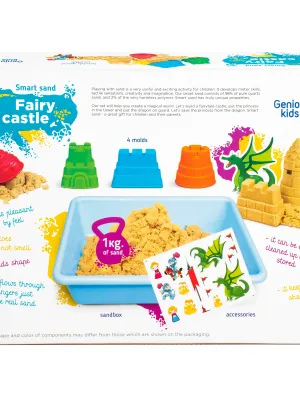 Genio kids rinkinys išmanusis smėlis Pasakų pilis su formelėmis, 1kg