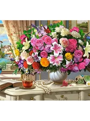 Castorland dėlionė Summer Flowers And Cup Of Tea 4000 Det