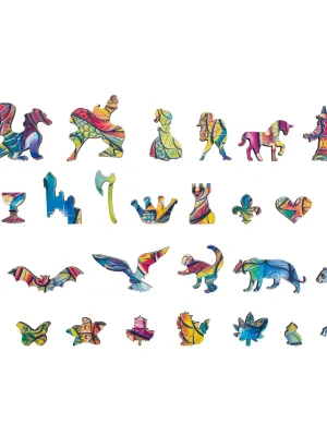 Medinė dėlionė Drakonas 100 detalių