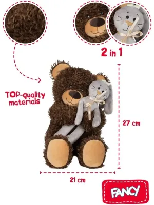 Fancy minkštas meškis su kiškiuku Čibo 27 cm