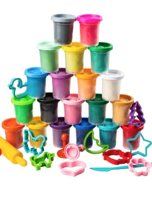 Natūralaus plastilino  modelino rinkinys Fantazijų puokštė Genio Kids 20 spalvų