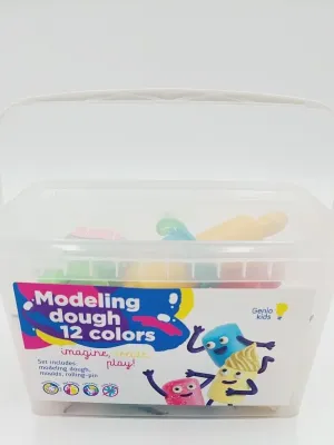 Genio kids plastilinas - modelinas 12 spalvų su formelėmis