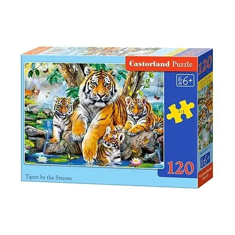 Produktas Castorland dėlionė Tigers by the Stream 120 det. Paveikslėlis