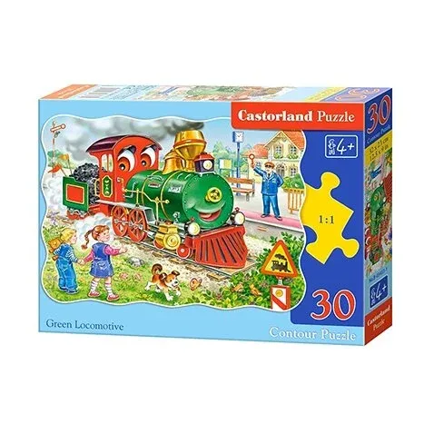 Produktas Castorland dėlionė Green Locomotive 30 det. Paveikslėlis
