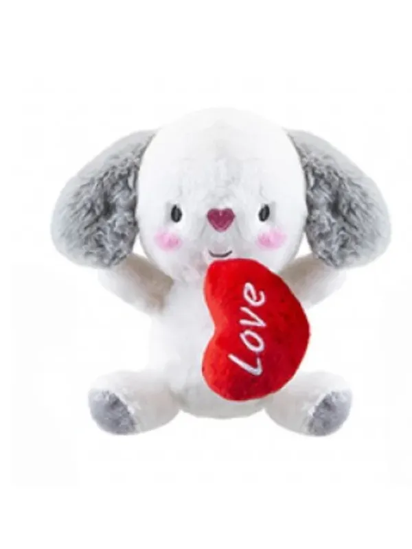 Produktas Pliušinis šuniukas su širdele, 15 cm Paveikslėlis