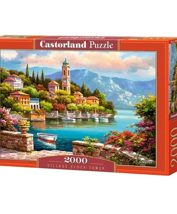 Produktas Castorland dėlionė Village Clock Tower  2000 det. Paveikslėlis