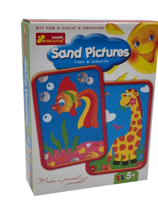 Produktas Ranok piešimas smėliu 2 paveiksliukai Žuvytė ir Žirafa Paveikslėlis