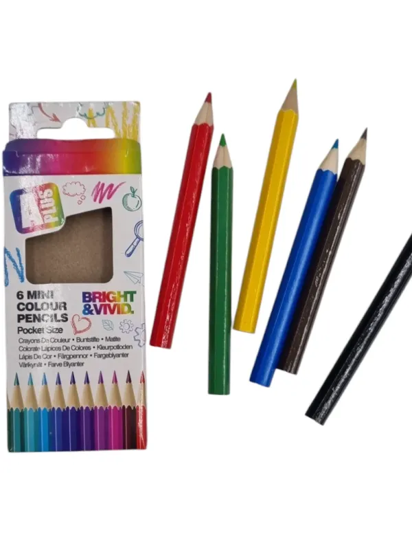 Produktas Mini pieštukų rinkinys, 9 cm Paveikslėlis