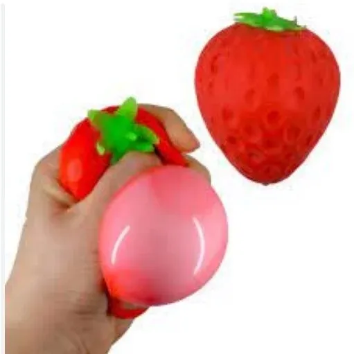 Produktas Antistresinė Braškė 9 cm suspaudžiama Paveikslėlis