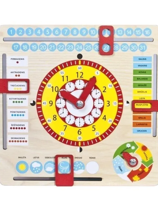 Produktas Master Wood lavinamasis Laikrodis kalendorius Lietuviškas Paveikslėlis
