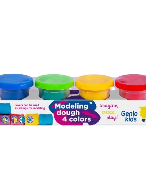 Produktas GENIO KIDS Natūralus plastilinas - modelinas, 4 spalvos Paveikslėlis