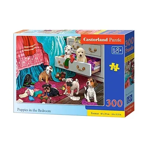 Produktas Castorland dėlionė Puppies In The Bedroom 300 det. Paveikslėlis