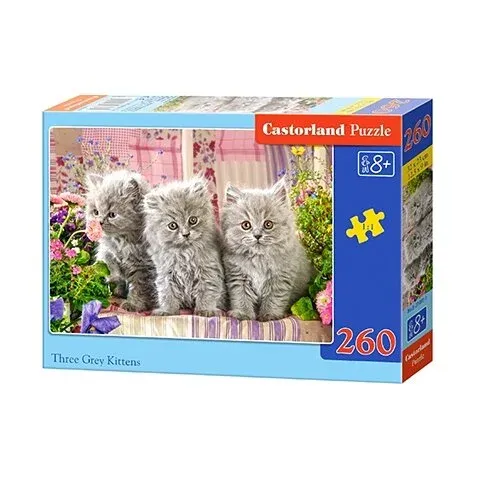 Produktas Castorland dėlionė THREE GREY KITTENS 260 det. Paveikslėlis