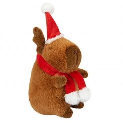 Produktas Minkštas žaislas Kapibara su kalėdine kepure ir šaliku 15 cm Paveikslėlis
