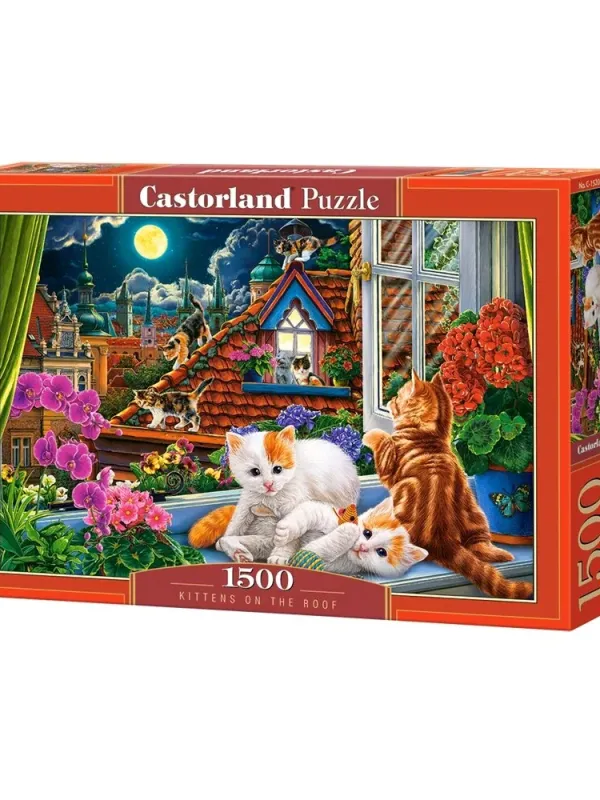 Produktas Castorland dėlionė Kittens on the Roof 1500 det. Paveikslėlis