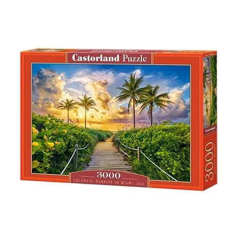 Produktas Castorland dėlionė Colorful Sunrise in Miami,USA  3000 det. Paveikslėlis
