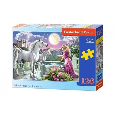 Produktas Castorland dėlionė Princess and her Unicorns 120 det. Paveikslėlis